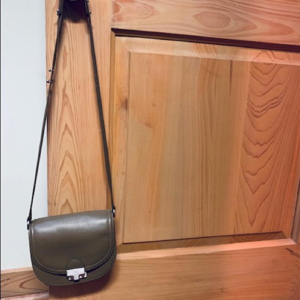 Loeffler Randall olive leather crossbody bag